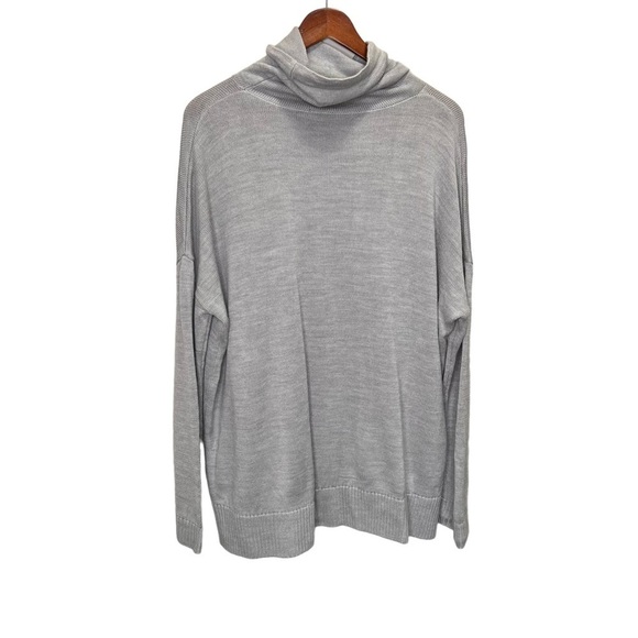 Icebreaker Grey Cowl Neck Wool Blend Long Sleeve Shirt Size Medium - Picture 7 of 11